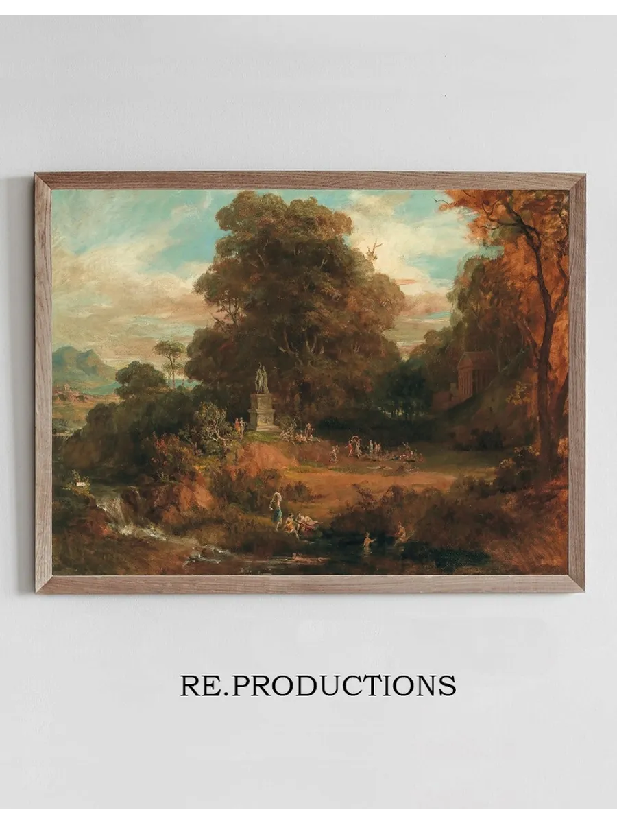 A Vast Idealised Landscape with Antique Figures around a Double Statue of Mars and Venus, Temple Architecture