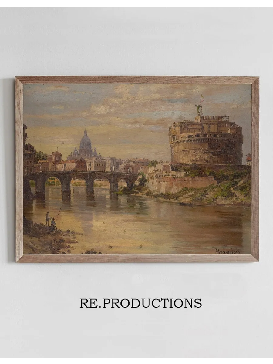 A View Of The Tiber With Castel Sant Angelo And St. Peters