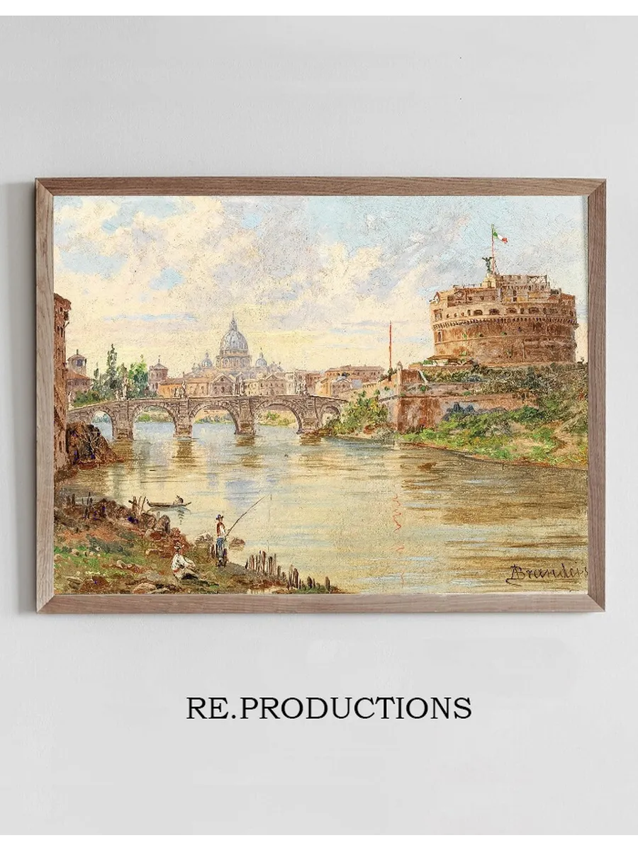A View of Rome with Castel Sant Angelo, Ponte Sant Angelo and St Peter's Basilica in the Background