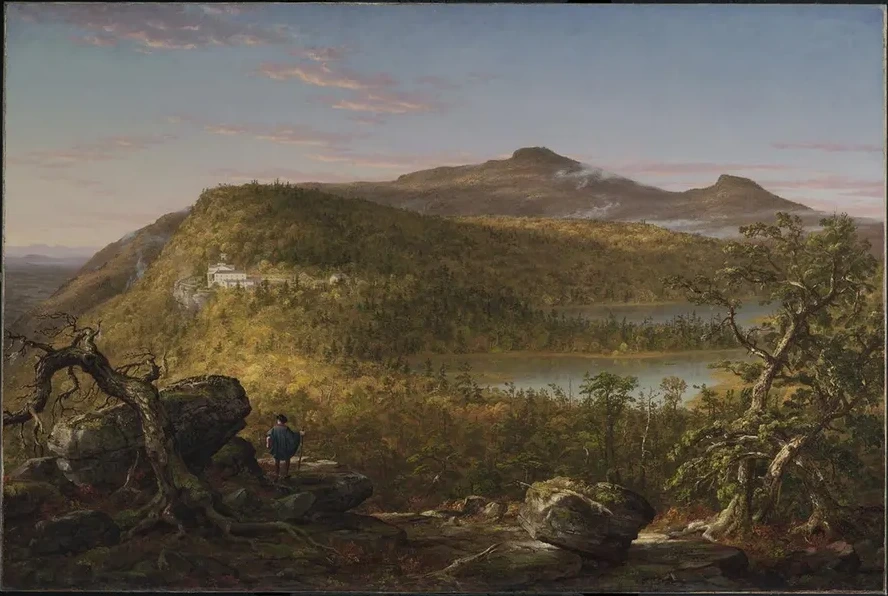 A View of the Two Lakes and Mountain House, Catskill Mountains, Morning