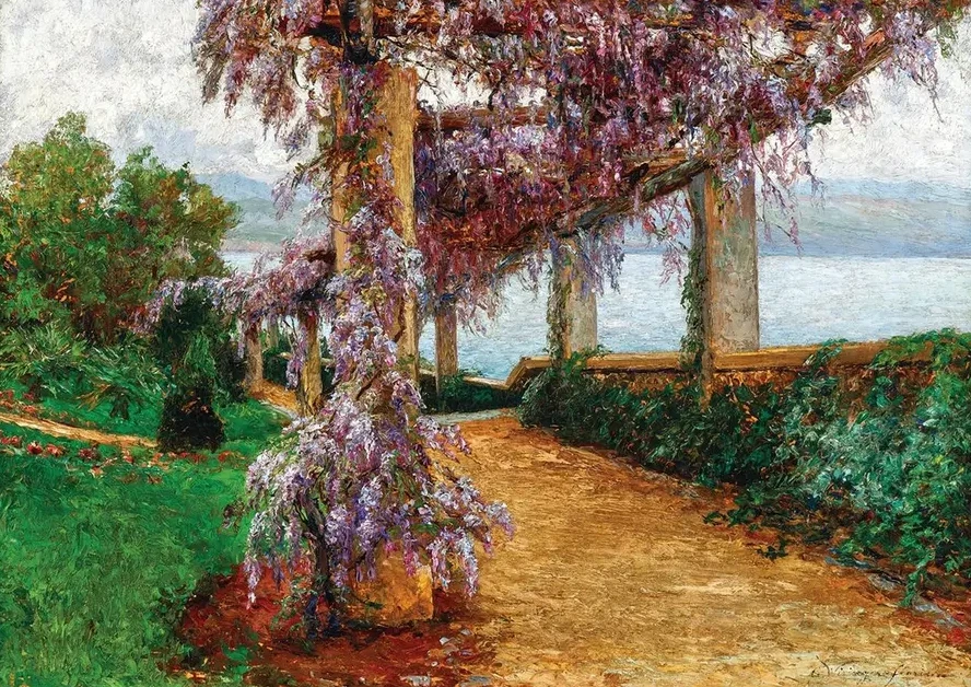 A Wisteria - Covered Pergola in the Garden of Villa Haas in Abbazia