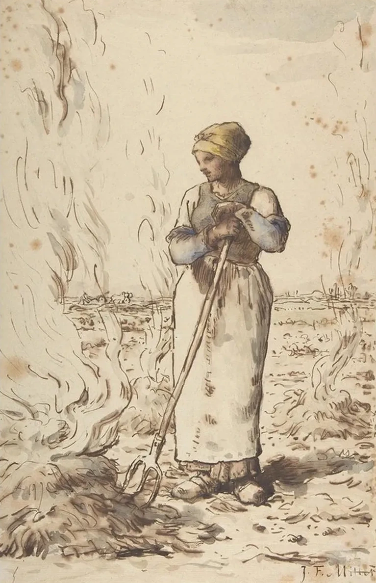 A Woman Burning Weeds