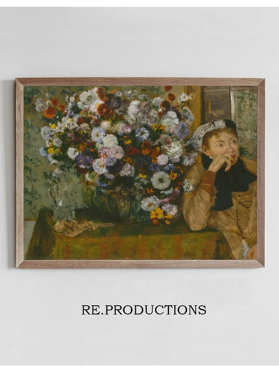 A Woman Seated beside a Vase of Flowers