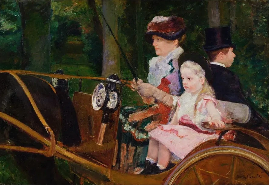 A Woman and a Girl Driving