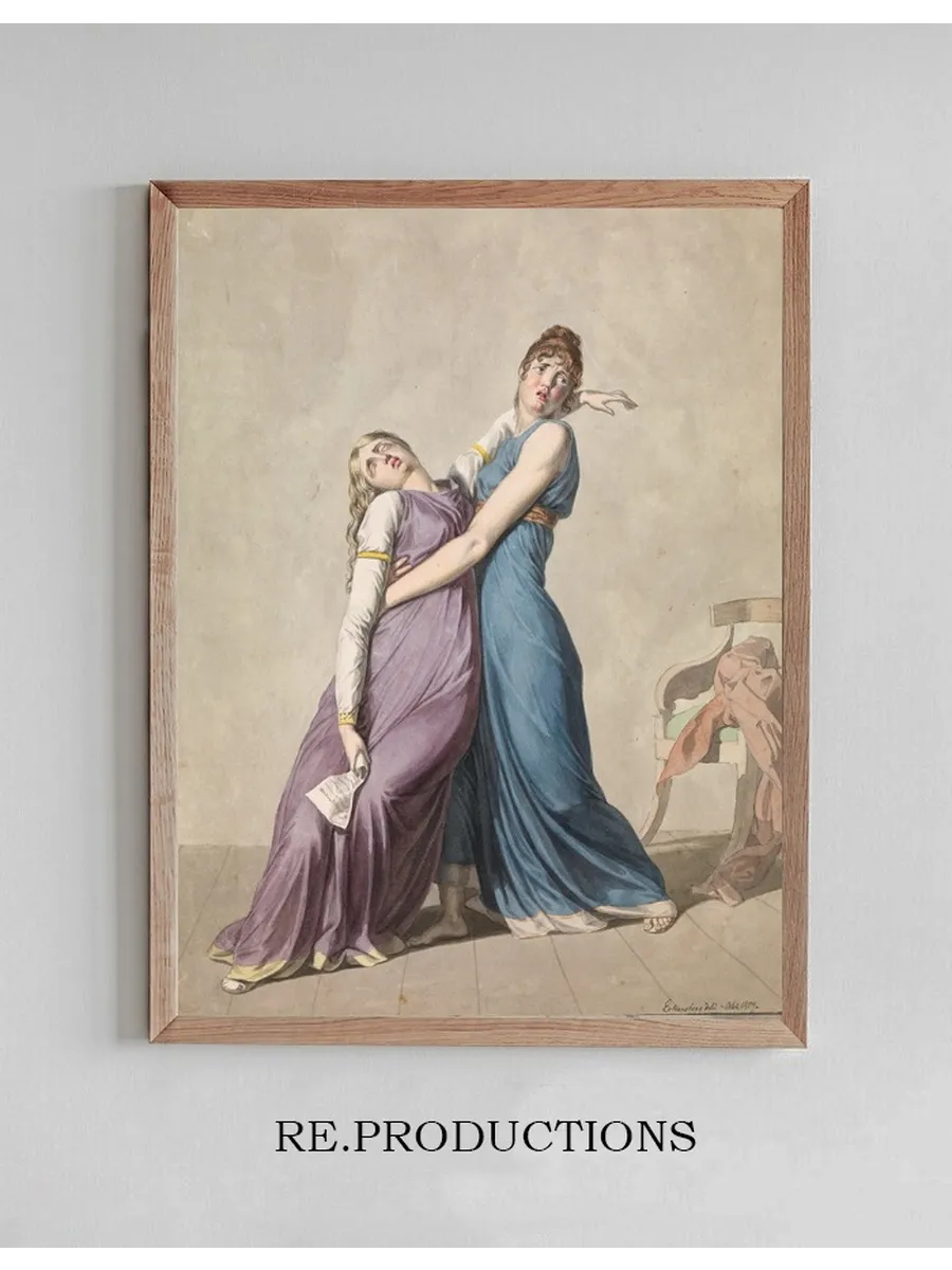 A Woman is Supporting Another Woman, Who has fainted upon Reading a Letter