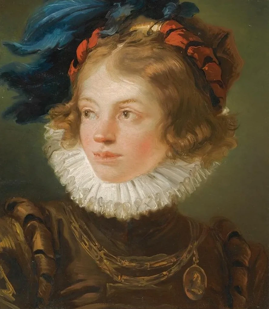 A Young Boy In The Costume Of A Page