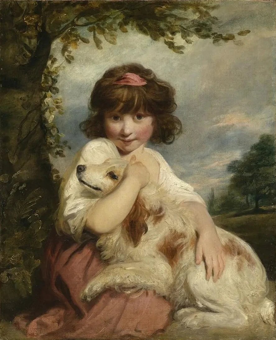 A Young Girl and Her Dog