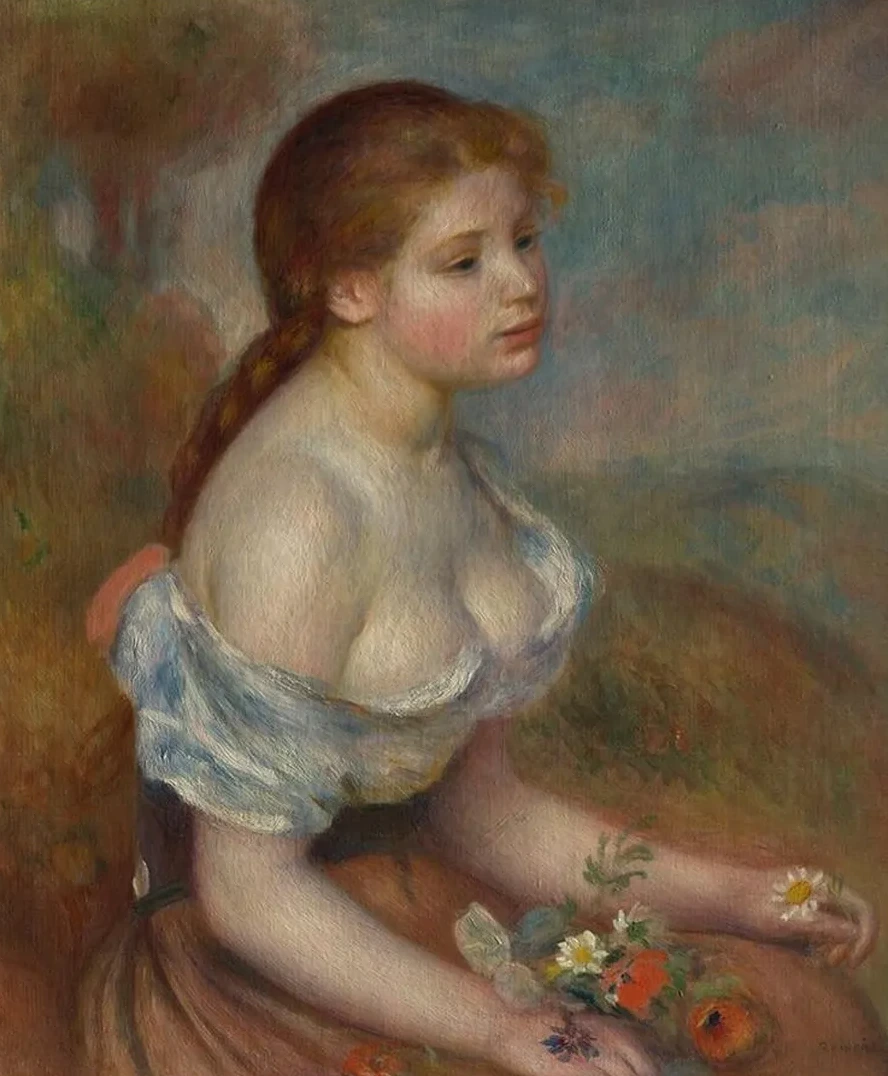 A Young Girl with Daisies