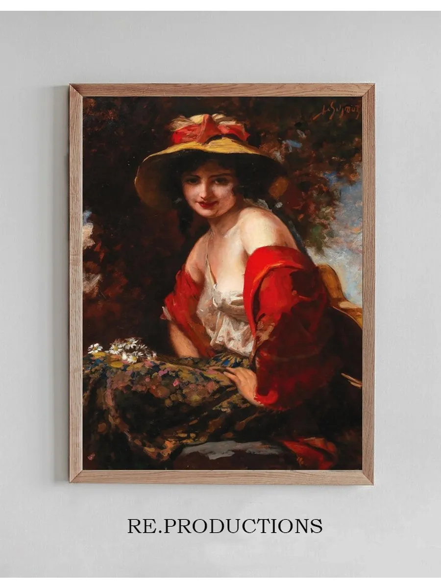 A Young Lady With A Straw Hat