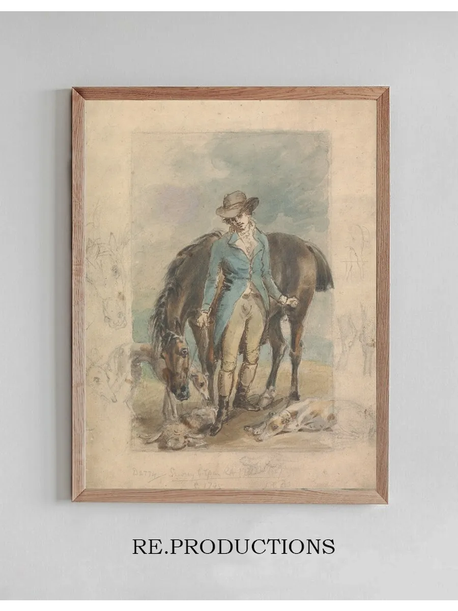 A Young Man with a Horse, with Studies of Hounds and Dead Hare