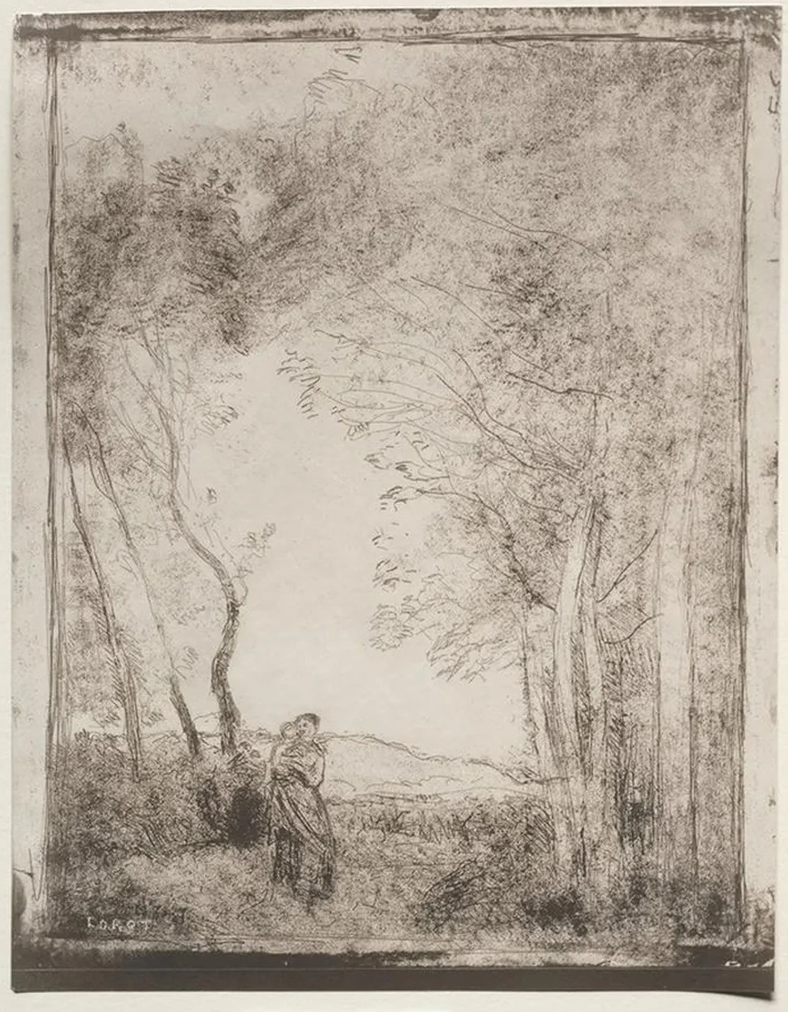 A Young Mother at the Entrance of a Wood