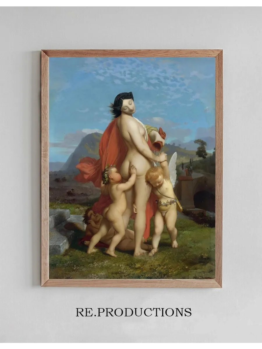 A Young Nymph Teased By Putti