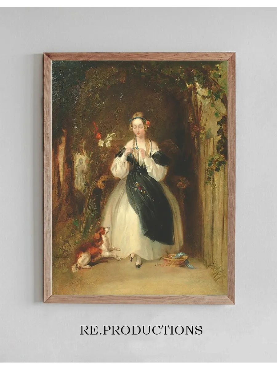 A Young Woman Plaiting Her Hair