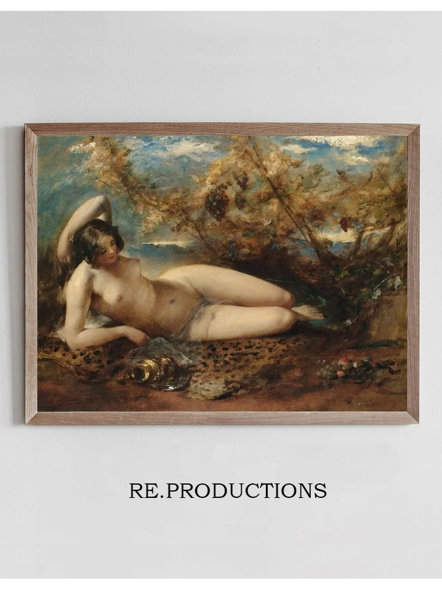 A Young Women Reclining On A Fur Rug