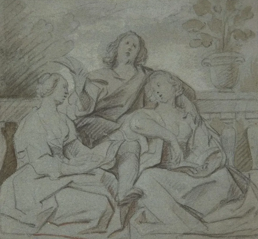 A Youth and Two Girls Singing