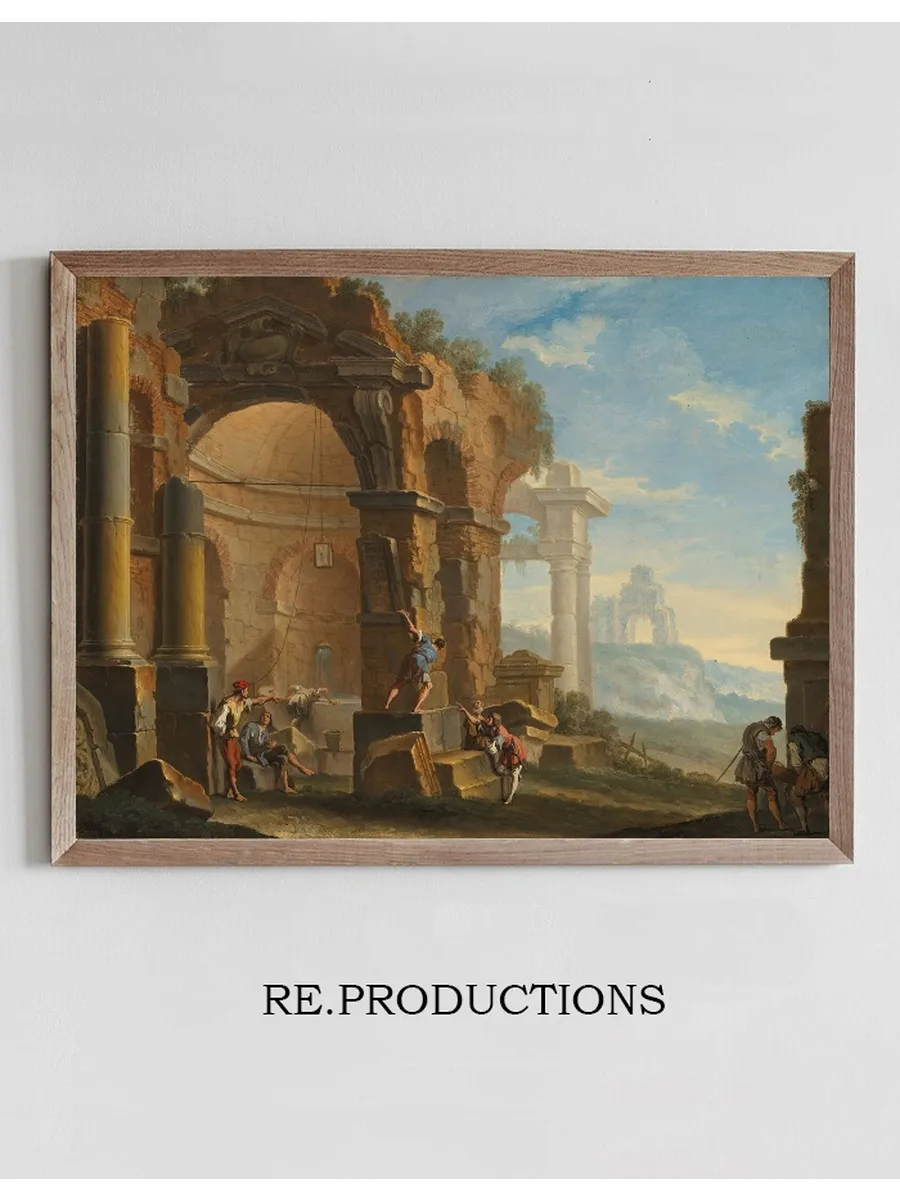 A Capriccio with Figures Conversing by Classical Ruins