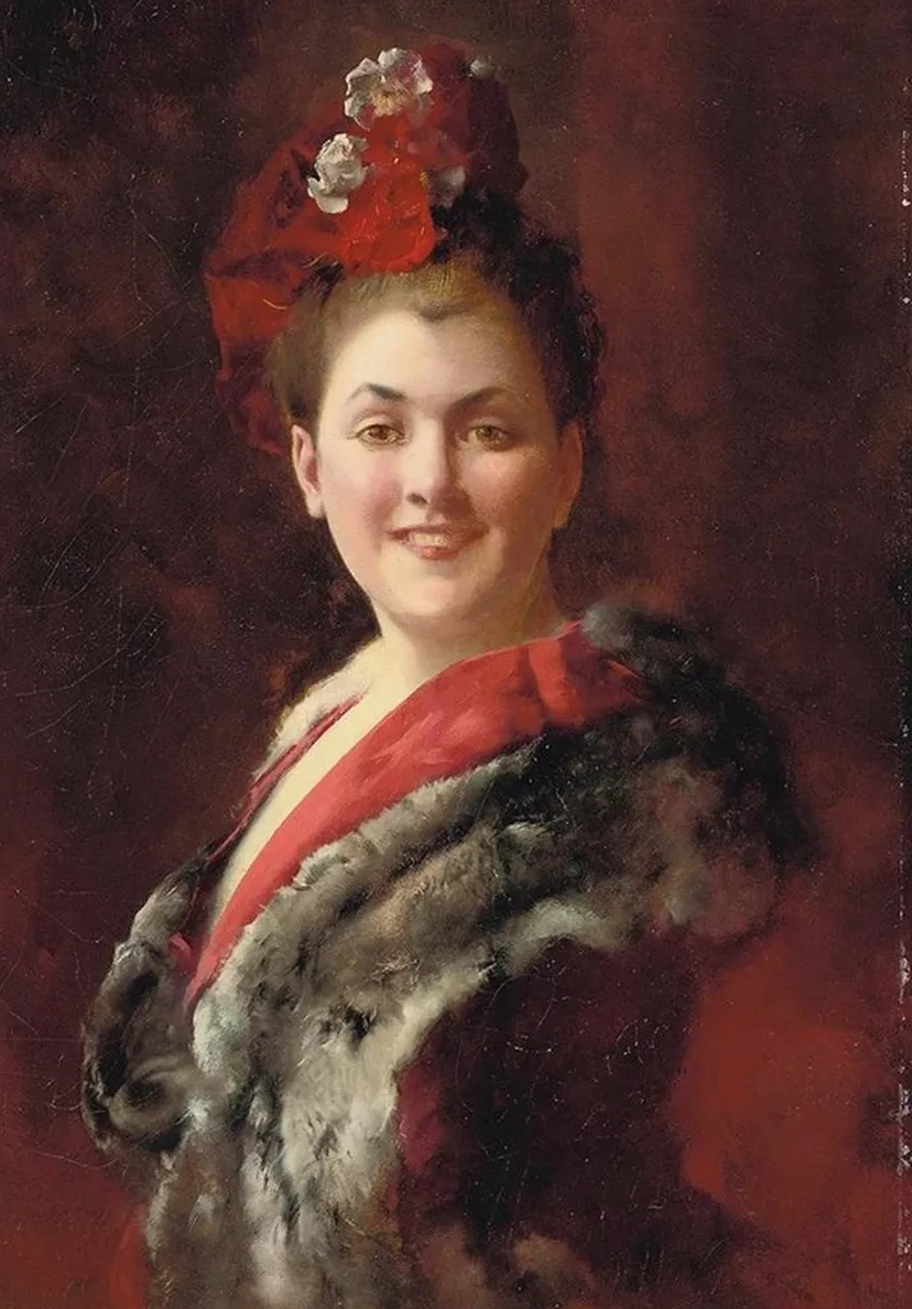 A Lady in a Fur - Lined Cape