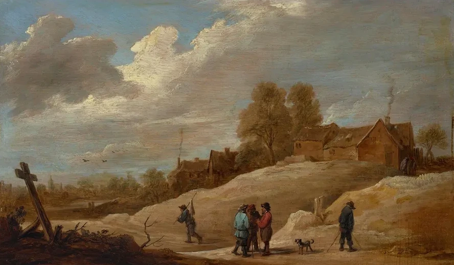 A Landscape with Figures on the Outskirts of a Town