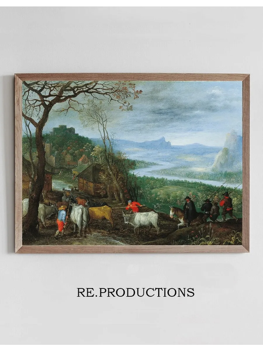 A Landscape with Herdsmen Driving Cattle to a Village