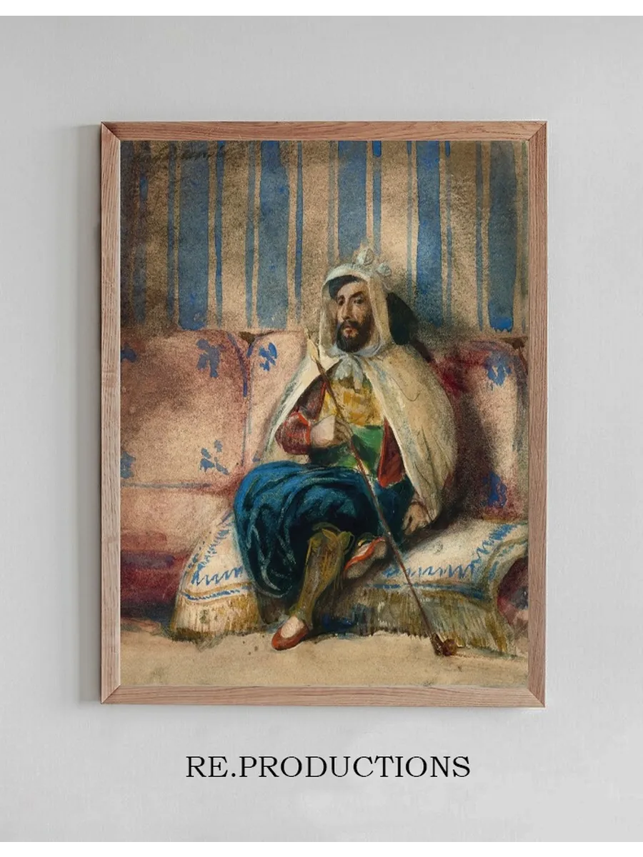 A Man in Oriental Costume Smoking on a Sofa