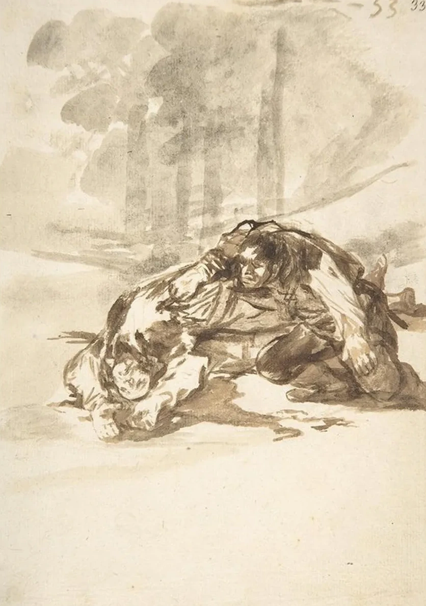 A Man Stabbing Another
