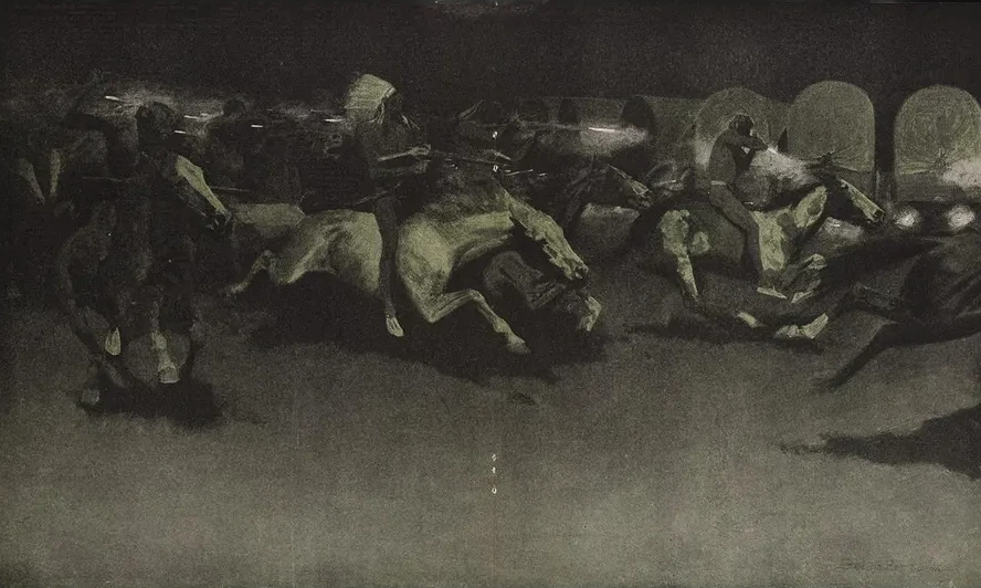 A Night Attack on a Government Wagon Train