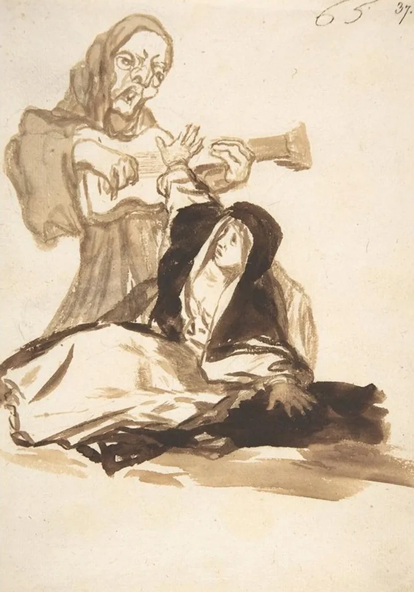 A Nun Frightened by a Ghost Playing a Guitar