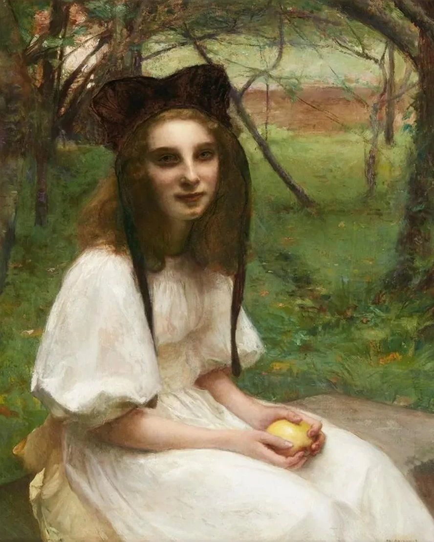 A Portrait of a Girl in a White Dress