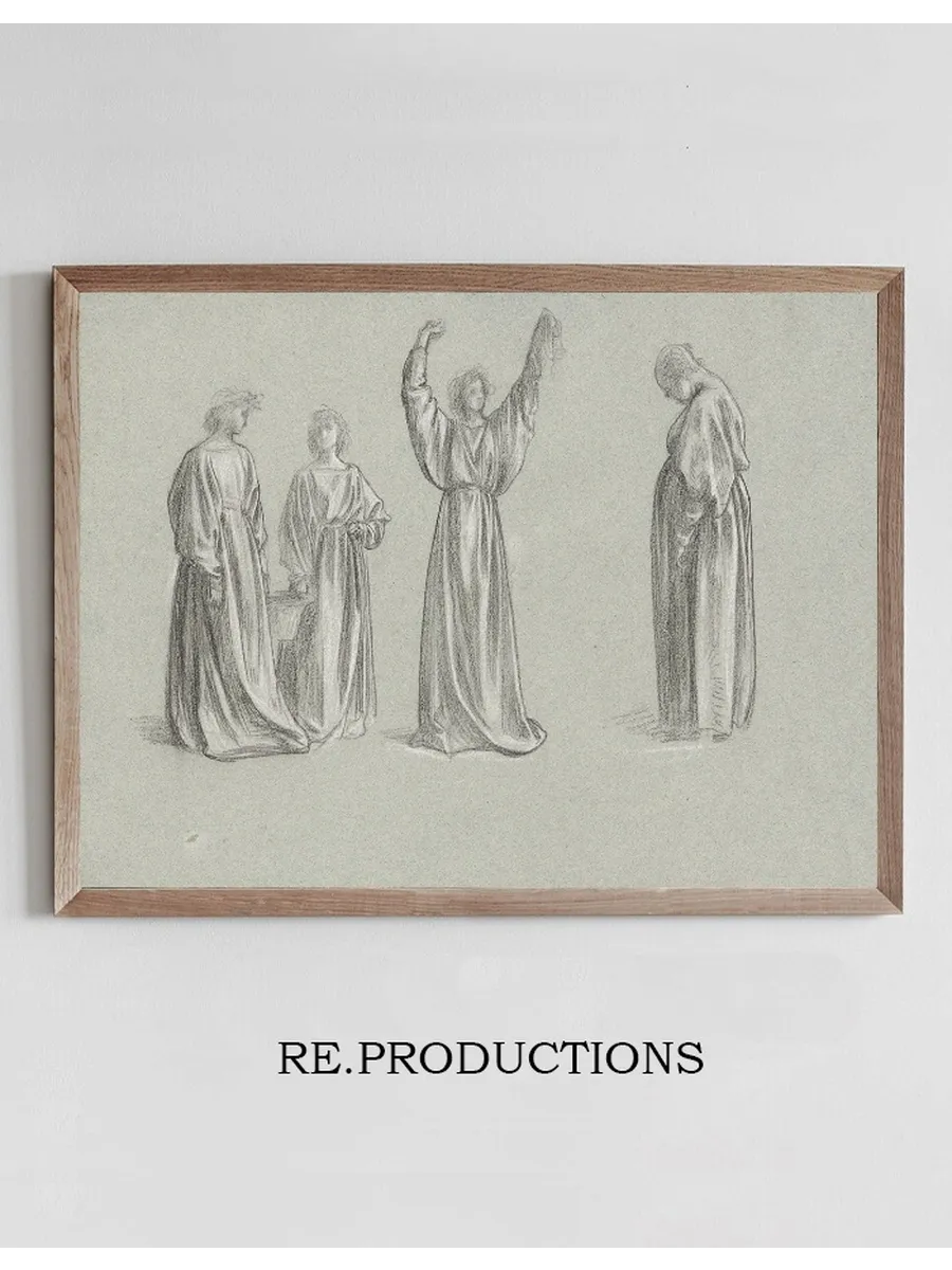 A Sheet of Studies for Romola Monna Brigida's Conversion