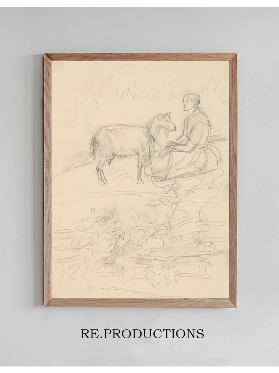 A Shepherdess with a Goat
