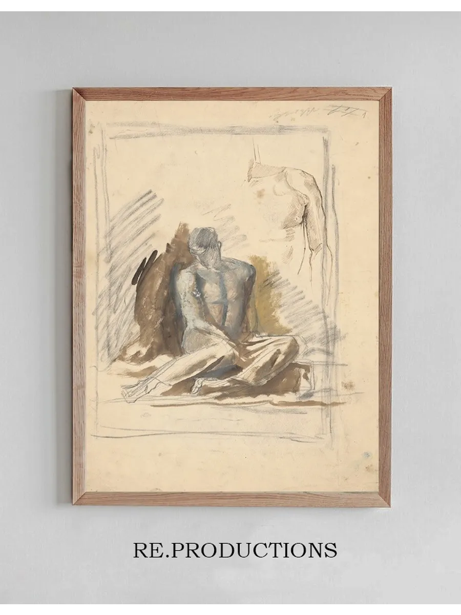 A Study of a Seated Figure of a Man