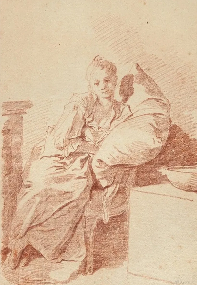 A Young Girl Seated in an Interior, Leaning Against a Pillow (la Jeune Malade)