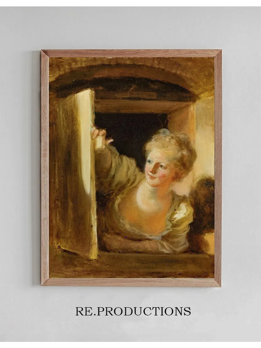 A Young Woman Leaning Out of a Window