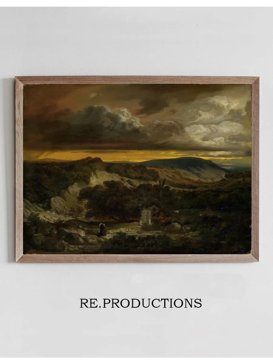 Abendliche Landschaft Mit Heimkehrenden Einsiedler