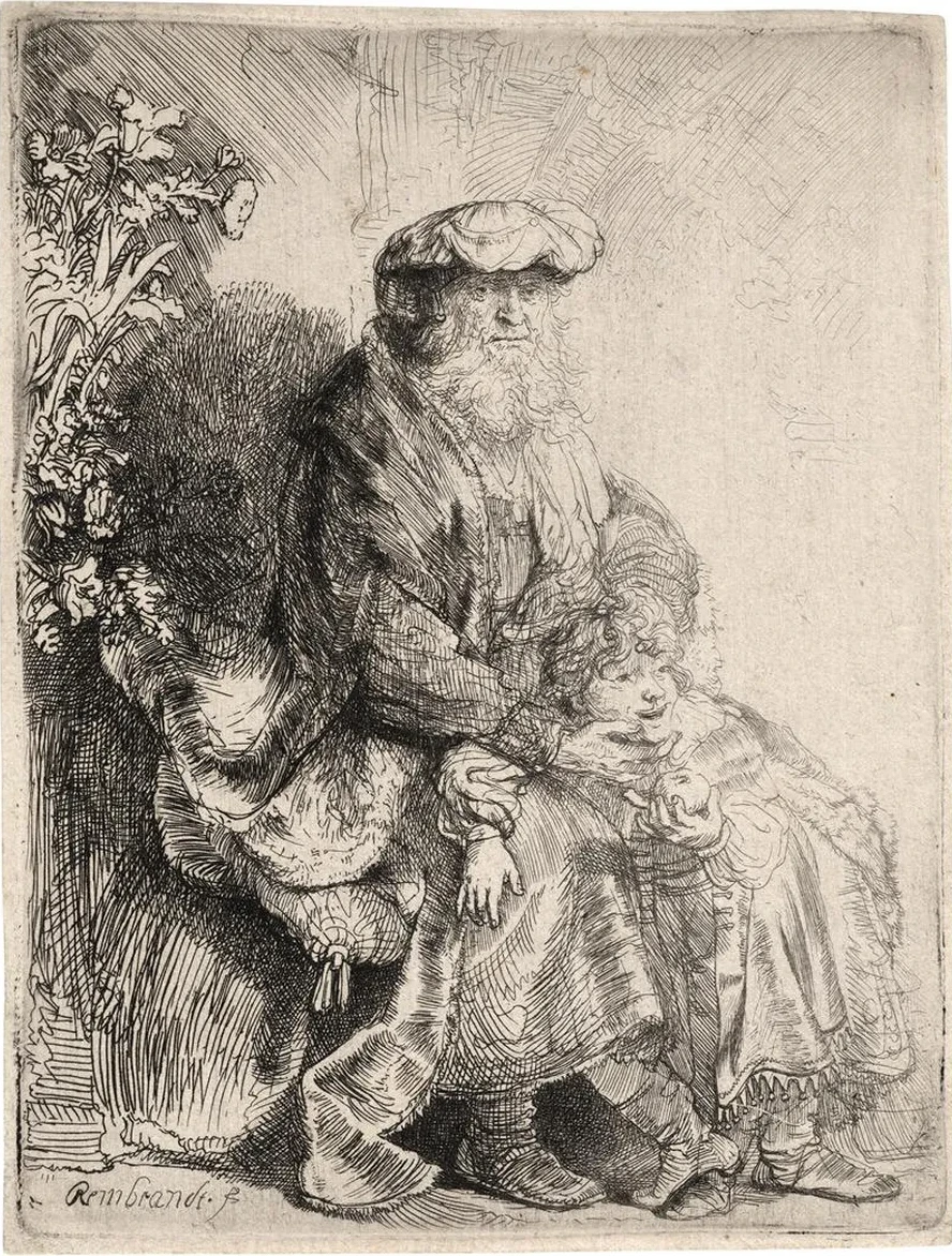 Abraham Caressing Isaac