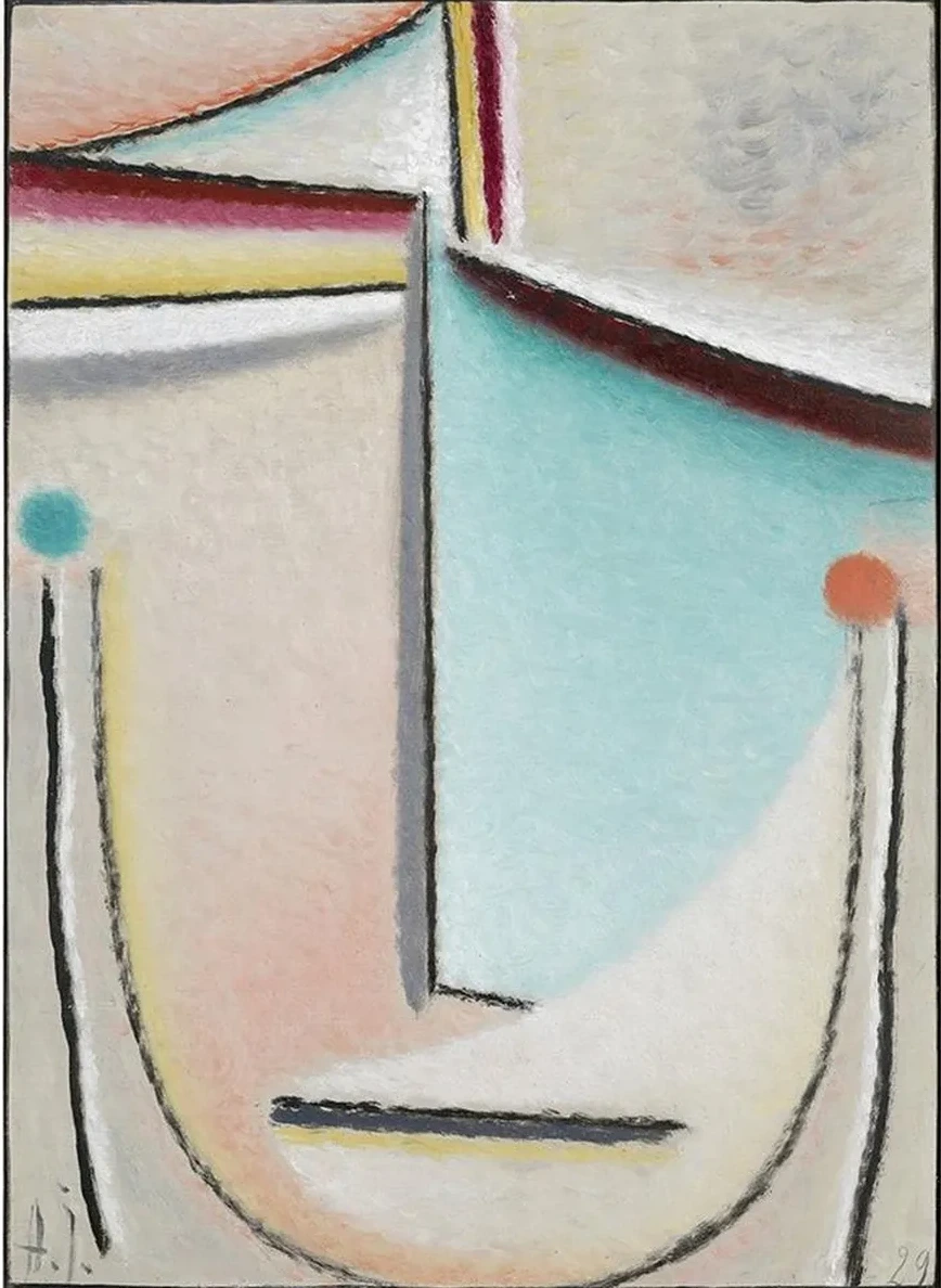 Abstract Head,Pink - Light Blue