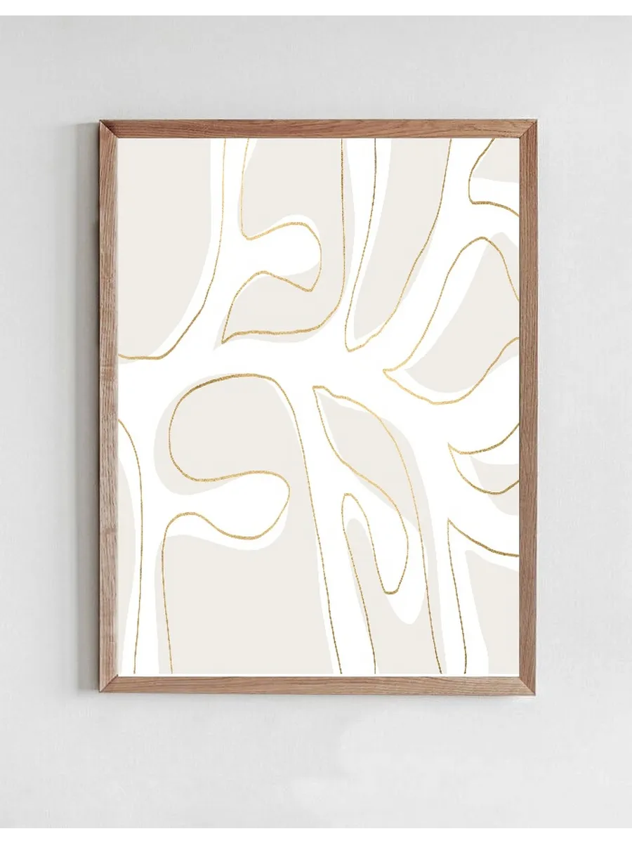 Abstract Twig White and Gold