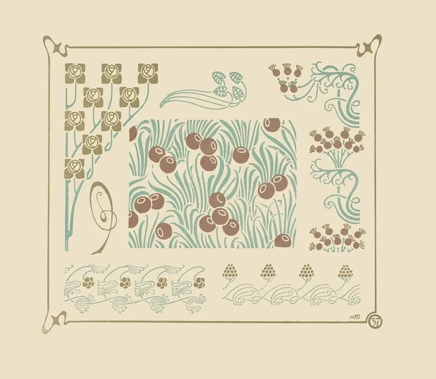 Abstract Design Based on Berries and Flower Buds
