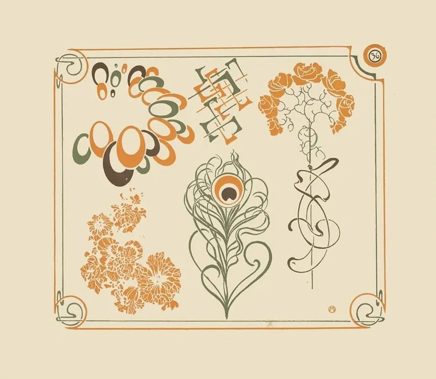 Abstract Design Based on Flowers and Curvilinear Shapes