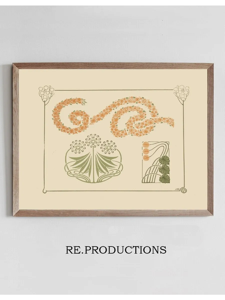 Abstract Design Based on Flowers and Garlands