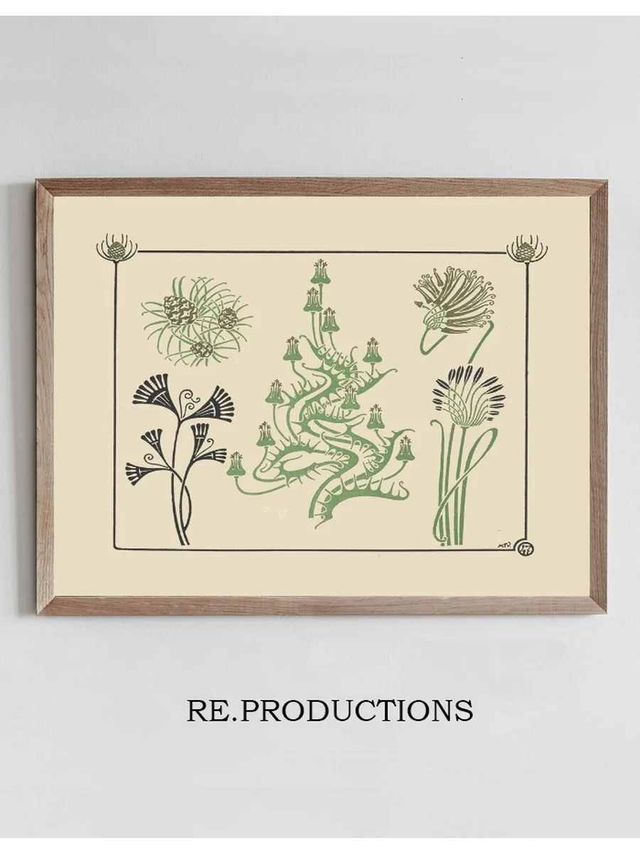 Abstract Design Based on Flowers and Pinecones