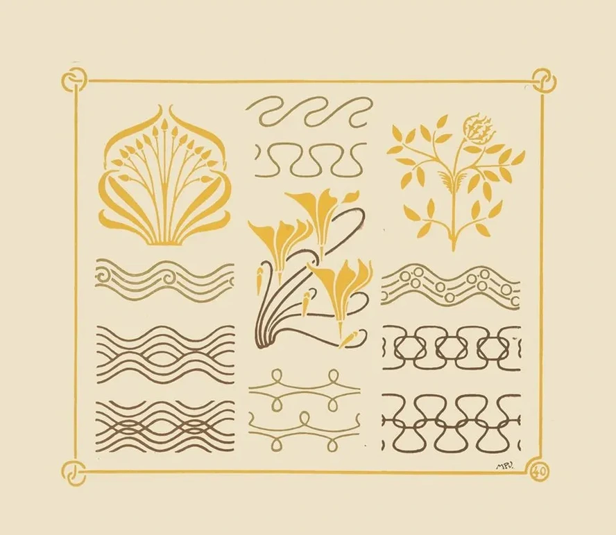 Abstract Design Based on Leaves and Curvilinear Shapes