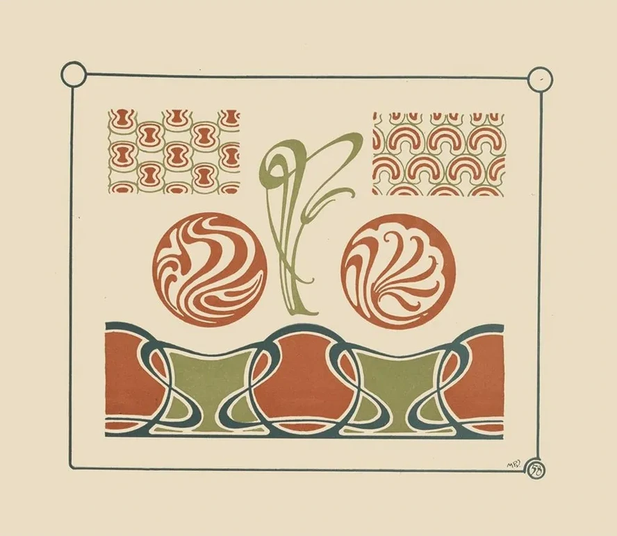 Abstract Design Based on Organic Shapes and Arabesques