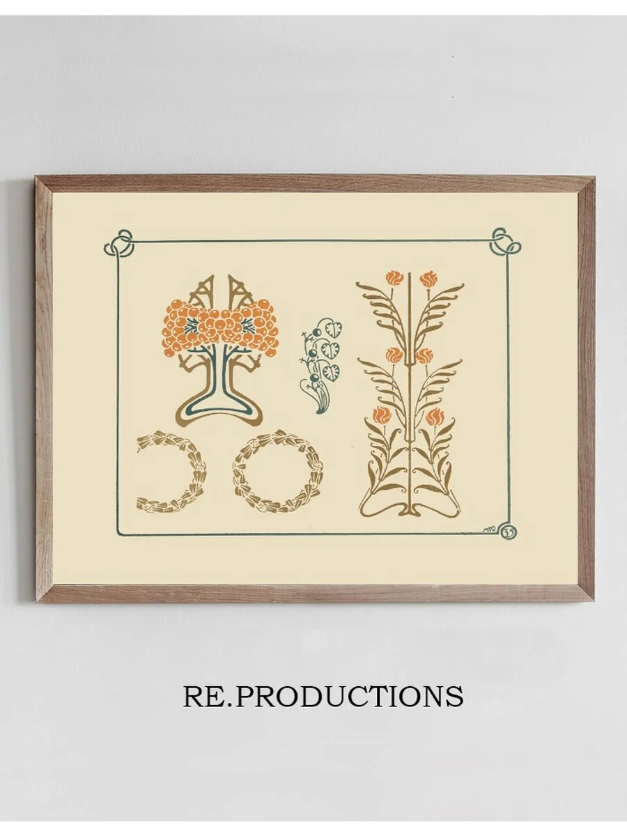 Abstract Design Based on Tiny Leaves and Berries