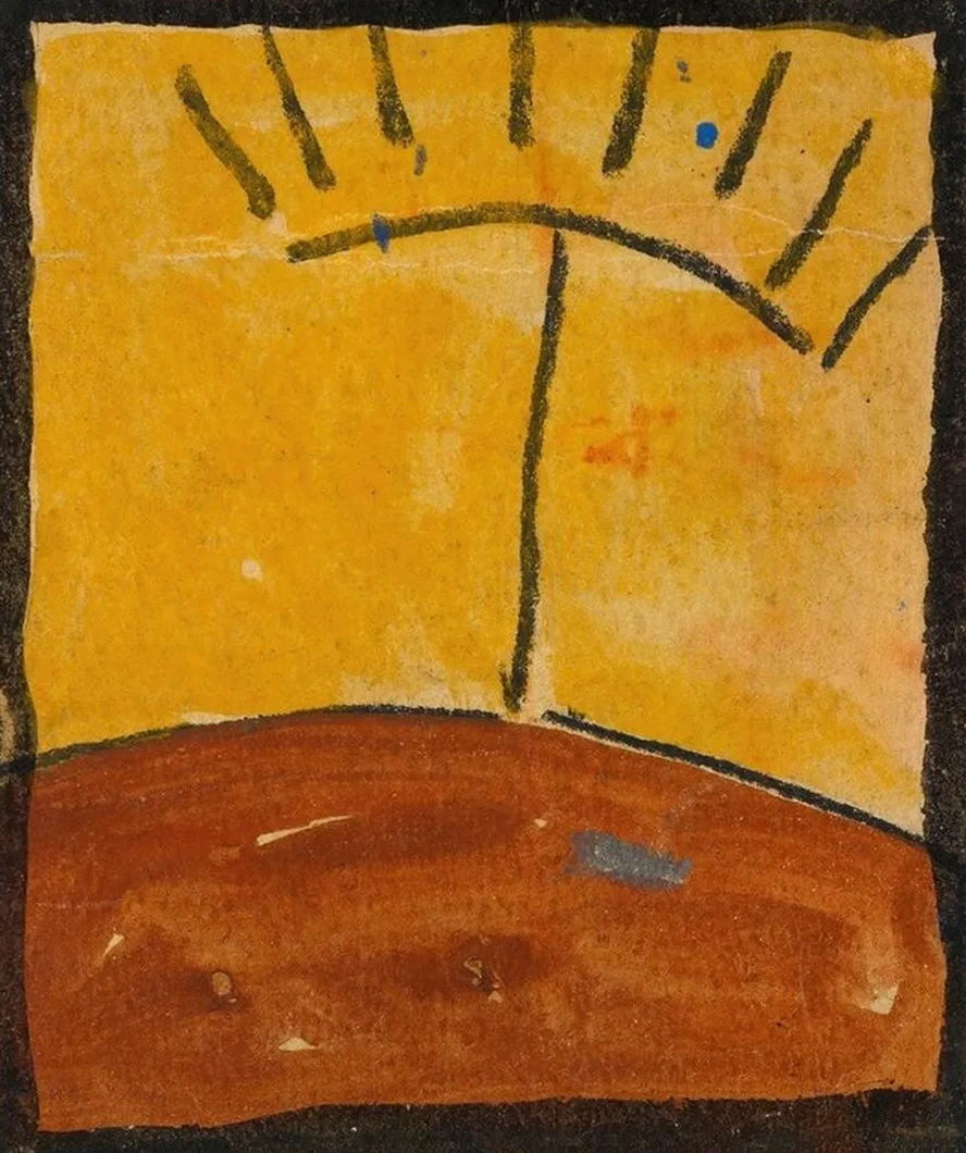 Abstrahierte Landschaft Mit Sonnenaufgang