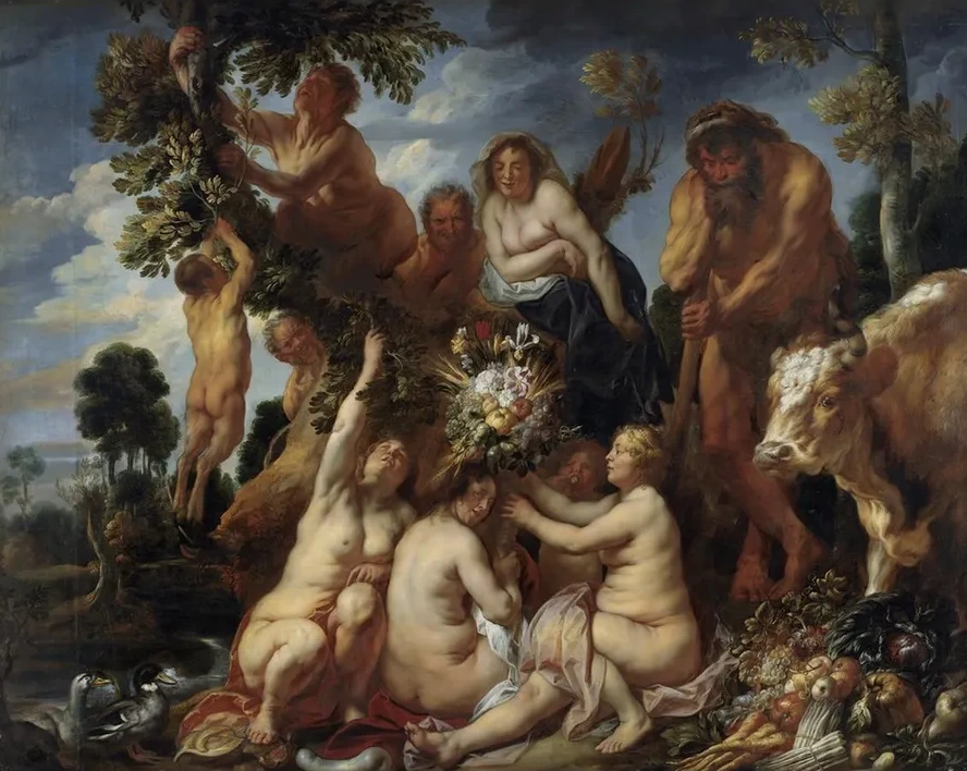 Achelous Defeated by Hercules. the Origin of the Cornucopia. (allegory of Fruitfulness)