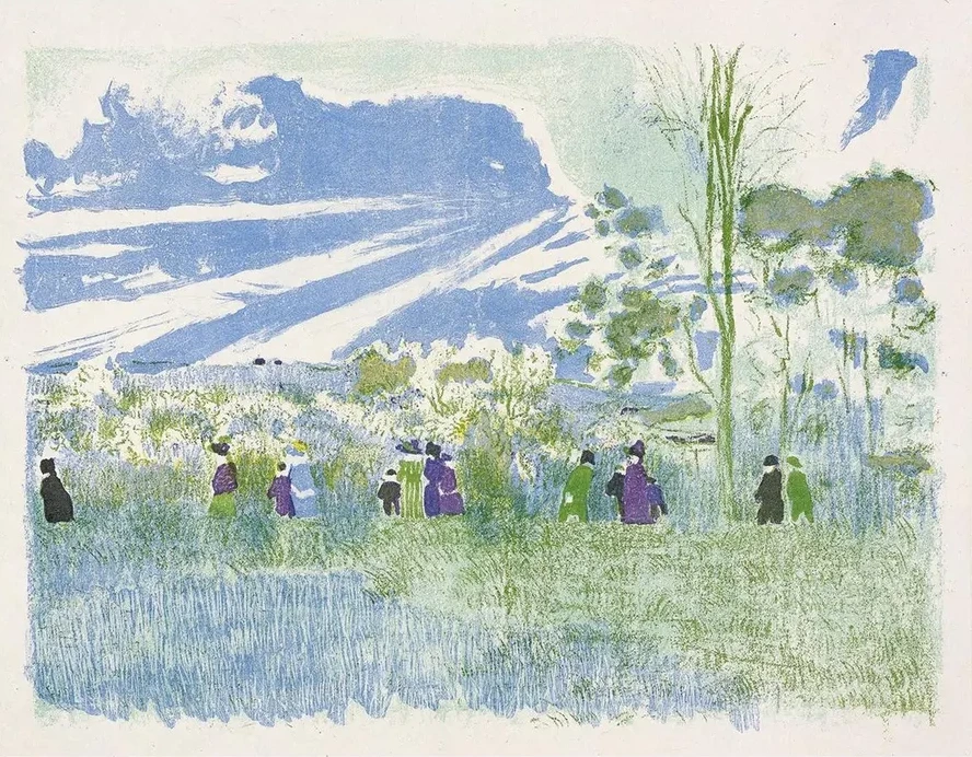Across the Fields, Plate Three from Landscapes and Interiors