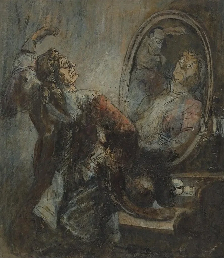 Actor Posing In Front Of A Mirror