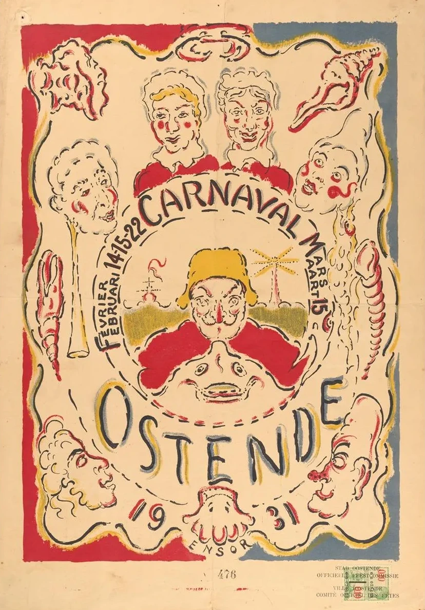 Affiche Voor Het Carnaval van Oostende