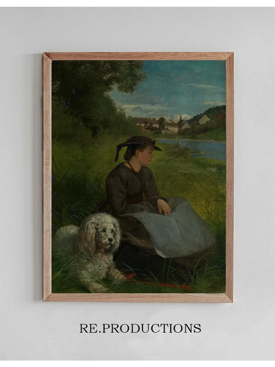 Agathe with White Dog
